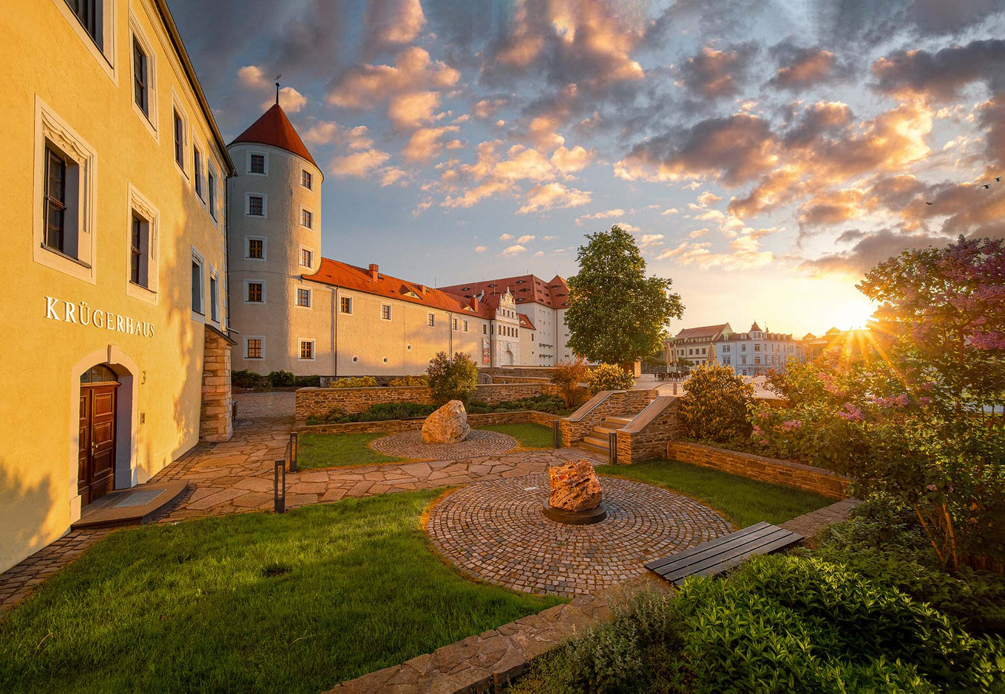 Wandbild 'Schloßplatz Sonnenaufgang'