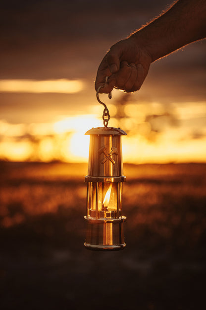 Wandbild 'Grubenlampe Sonnenuntergang'
