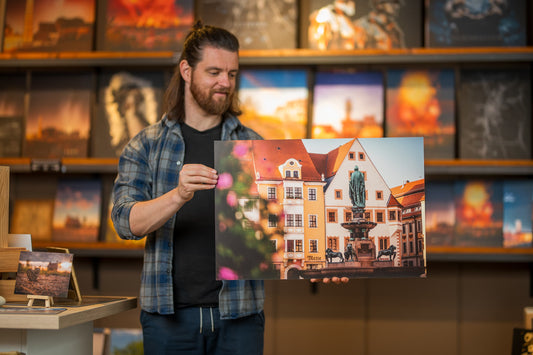 Wandbild 'Otto der Reiche auf dem Obermarkt' 60x40cm auf 5mm Forex - B-Ware