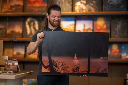 Wandbild 'Donatsturm bei Tiefnebel' 75x50cm auf 5mm Forex - B-Ware