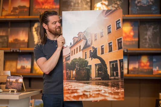 Wandbild 'Fortunabrunnen Petersstraße' 90x60cm auf 5mm Forex - B-Ware