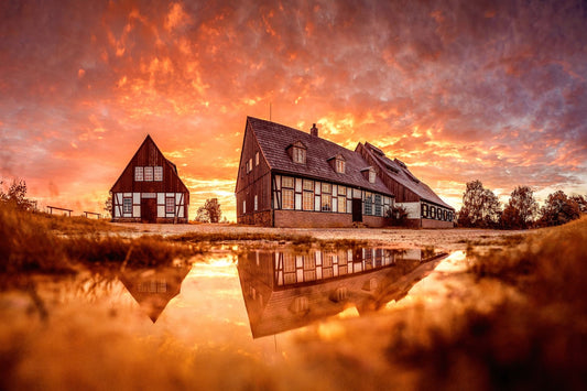 Wandbild 'Pfütze - Alte Elisabeth'