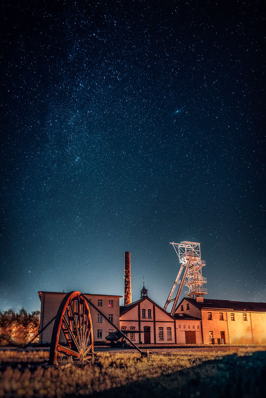 Wanduhr Vintage-Holz - Reiche Zeche Sternenhimmel