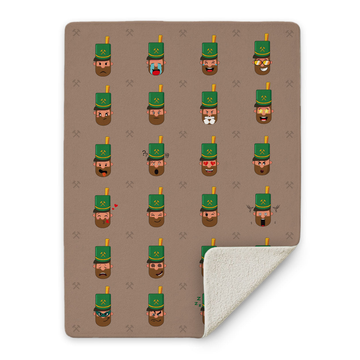 Kuscheldecke 'Bergmanns-Emojis'
