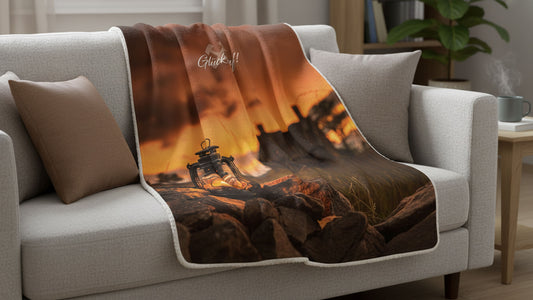 Kuscheldecke 'Glück auf - Grubenlampe'
