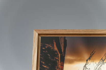 Halde Alte Elisabeth im Schattenfugenrahmen Eiche Natur Holzrahmen Detailansicht obere Ecke