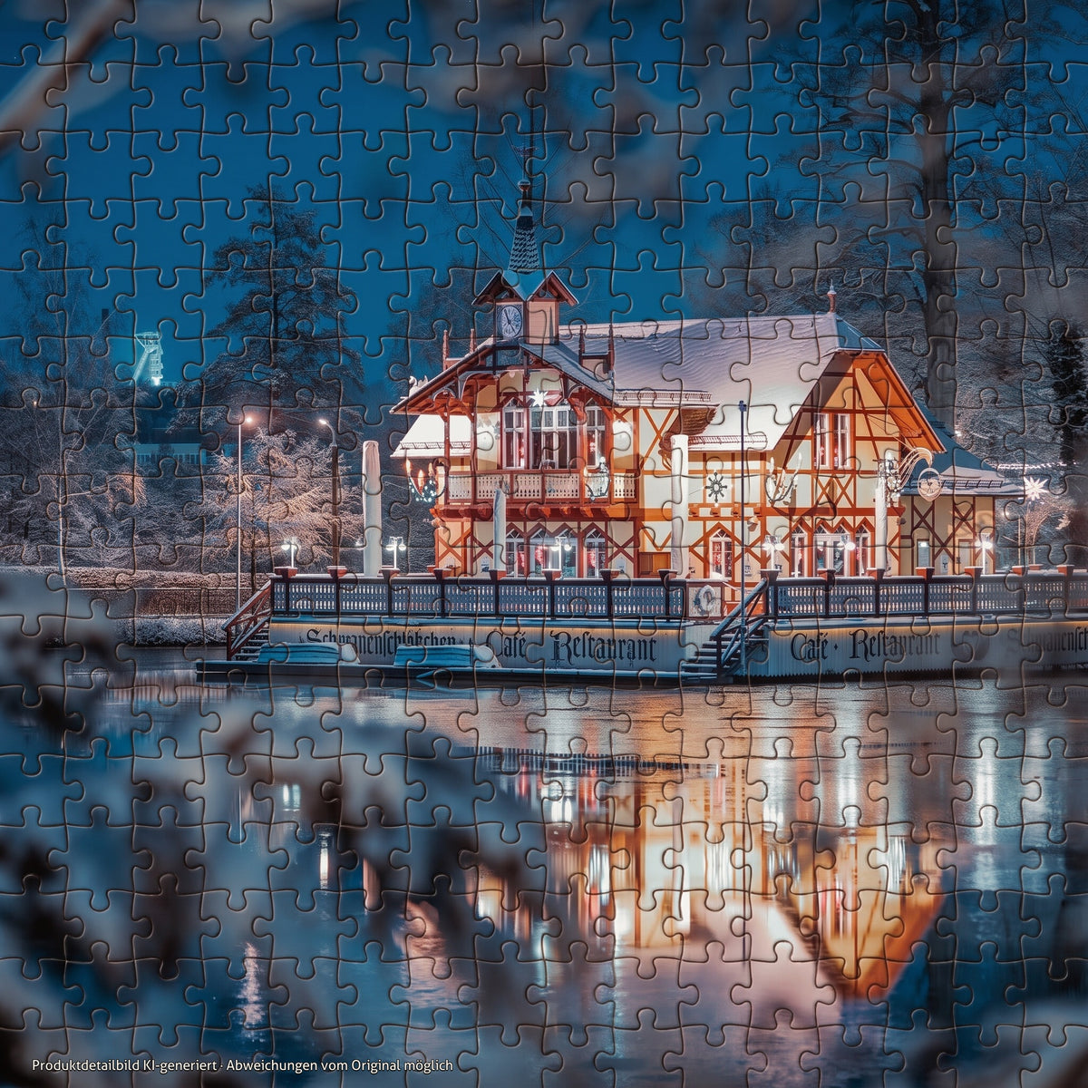 Bergstadt-Puzzle Motiv 02 – Detailausschnitt des zusammengesetzten Puzzles, Schwanenschlösschen