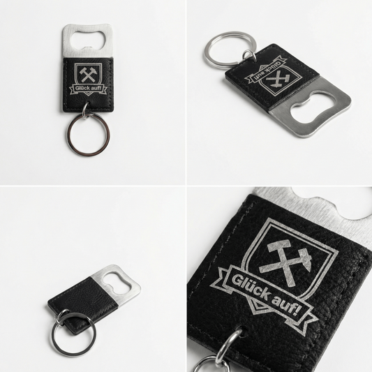 Schlüsselanhänger mit Bieröffner "Glück auf!"