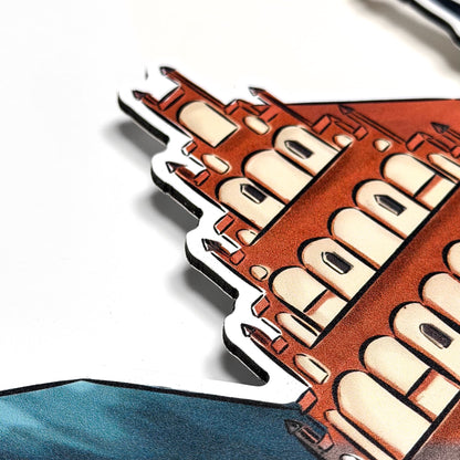 Wandbild Freiberg Stadtsilhouette - Konturengefräst