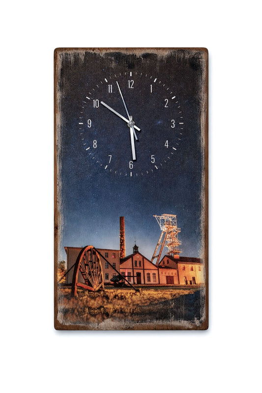 Wanduhr Vintage-Holz - Reiche Zeche Sternenhimmel