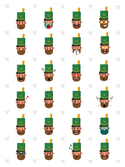 Kuscheldecke 'Bergmanns-Emojis'