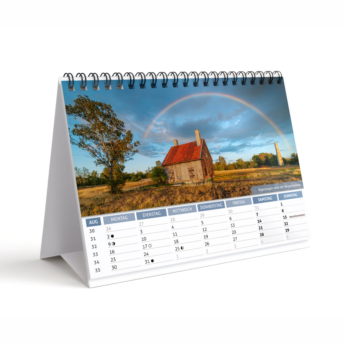 Tischkalender Freiberg 2027 DIN A5 Querformat – August