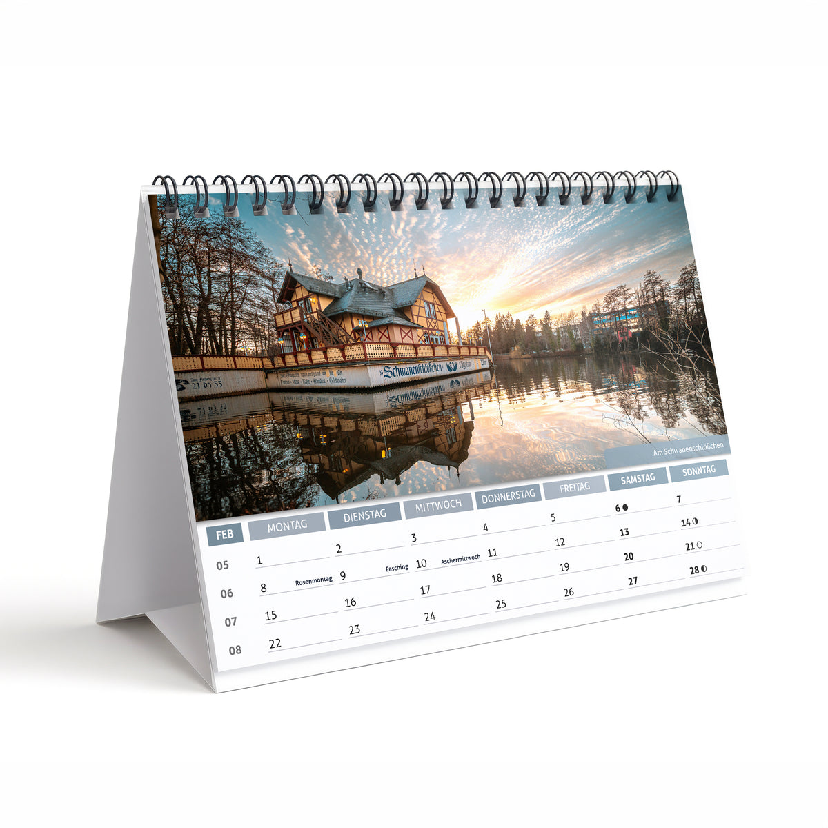 Tischkalender Freiberg 2027 DIN A5 Querformat – Februar