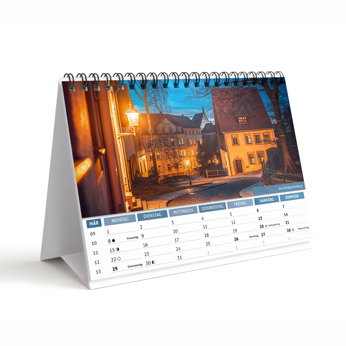 Tischkalender Freiberg 2027 DIN A5 Querformat – März