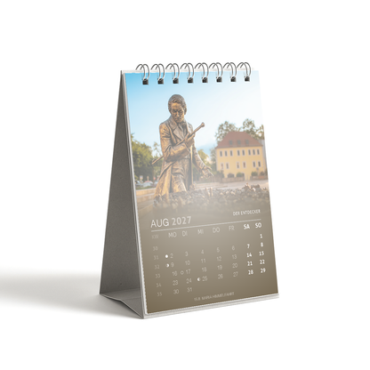 Tischkalender Freiberg 2027 DIN A6 - August: Der Entdecker