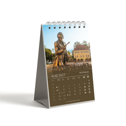Tischkalender Freiberg 2027 DIN A6 - August: Der Entdecker