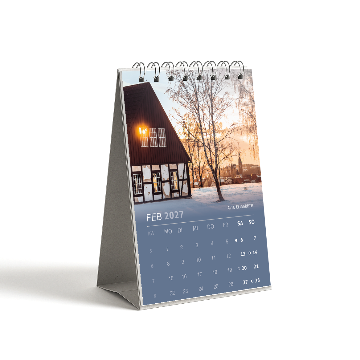 Tischkalender Freiberg 2027 DIN A6 - Februar: Alte Elisabeth