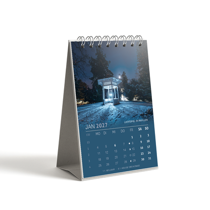 Tischkalender Freiberg 2027 DIN A6 - Januar: Lichtspiel im Pavillon