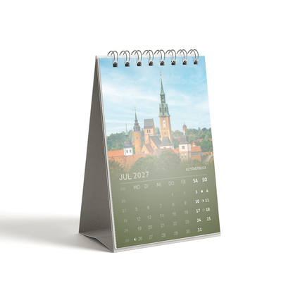 Tischkalender Freiberg 2027 DIN A6 - Juli: Altstadtblick