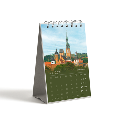 Tischkalender Freiberg 2027 DIN A6 - Juli: Altstadtblick