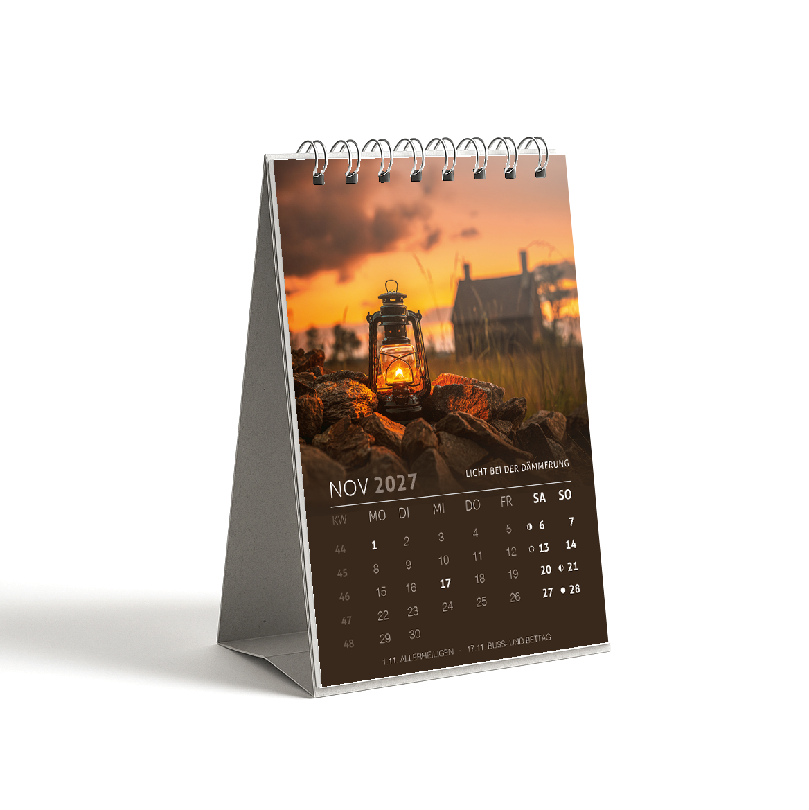 Tischkalender Freiberg 2027 DIN A6 - November: Licht bei der Daemmerung